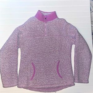 Sherpa Pullover Girls XL 14/16 Purple White Sweatshirt